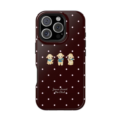 Christian Phone Case – 3 Little Lambs Baby Pink Polka Dot MagSafe Case
