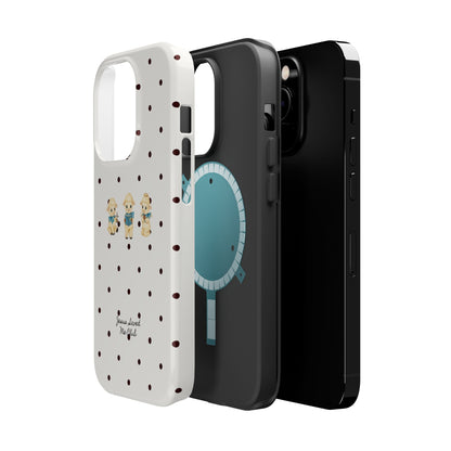 Christian Phone Case – 3 Little Lambs Black Polka Dot MagSafe Case