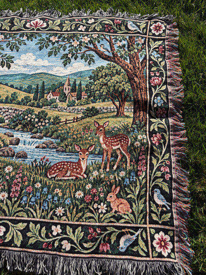 Green Pastures Woven Blanket
