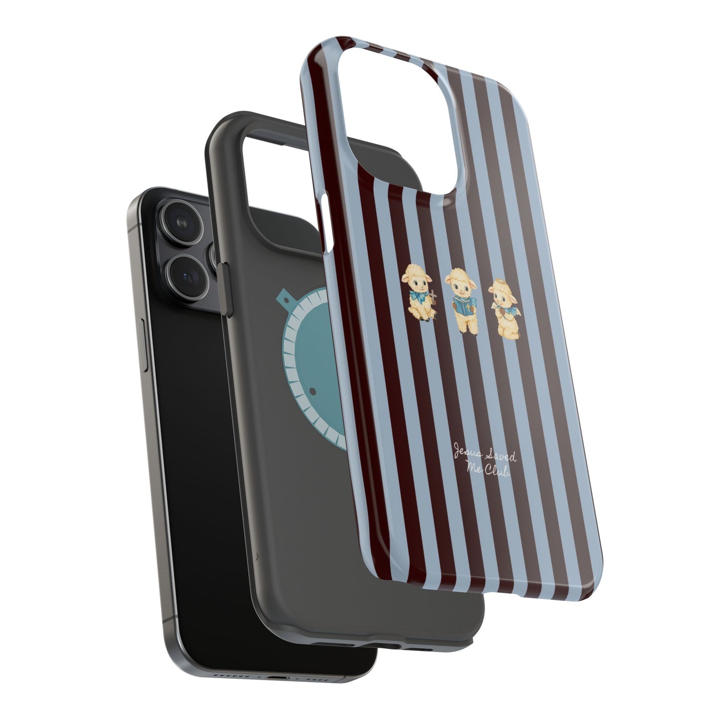 Christian Phone Case – 3 Little Lambs Brown Stripe MagSafe Case