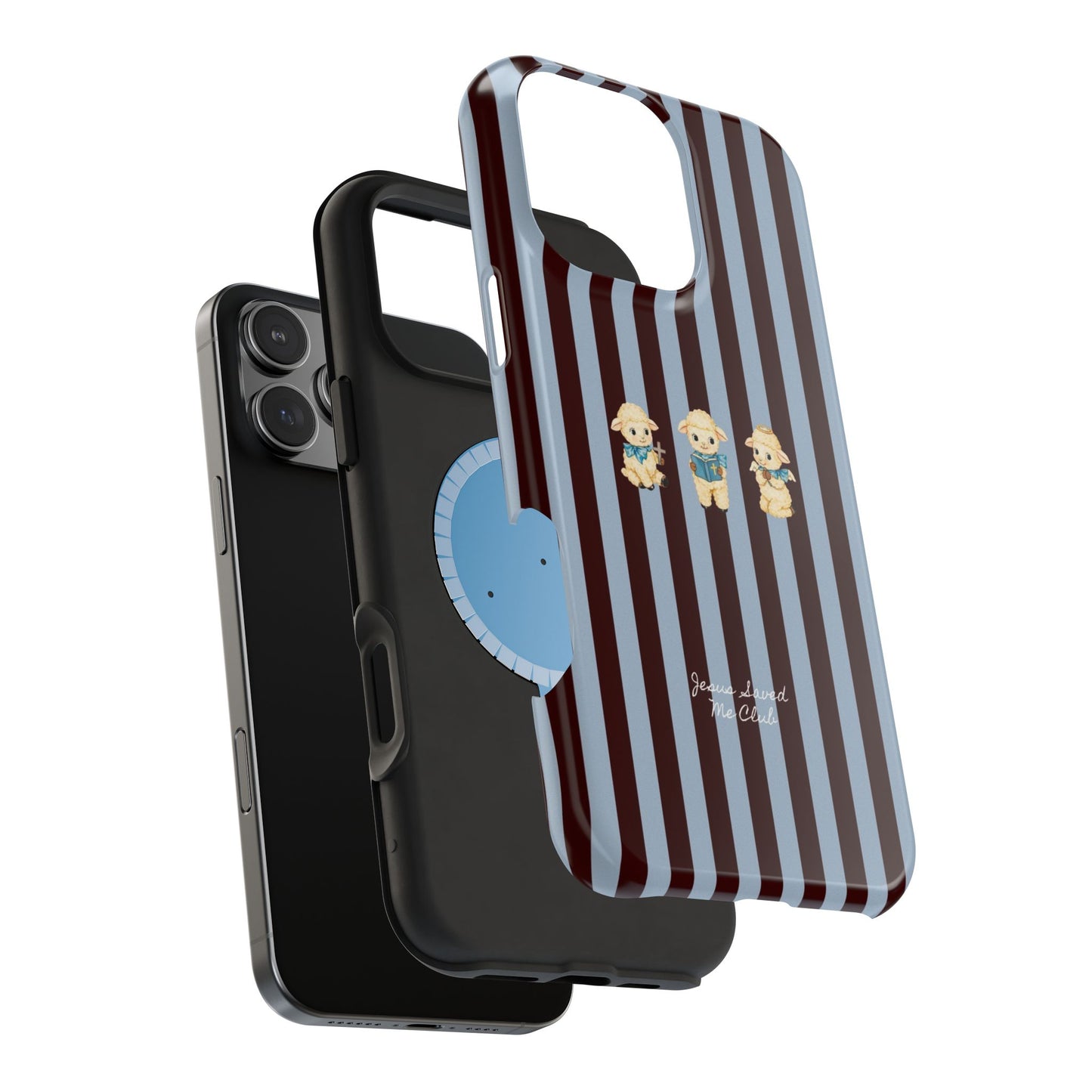 Christian Phone Case – 3 Little Lambs Brown Stripe MagSafe Case