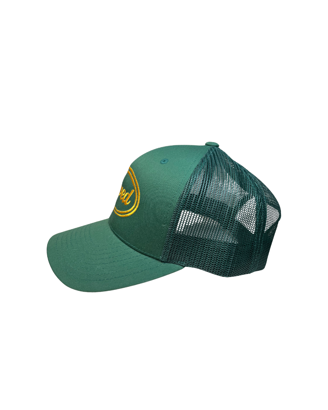 Saved Trucker Hat: Gold Stitch