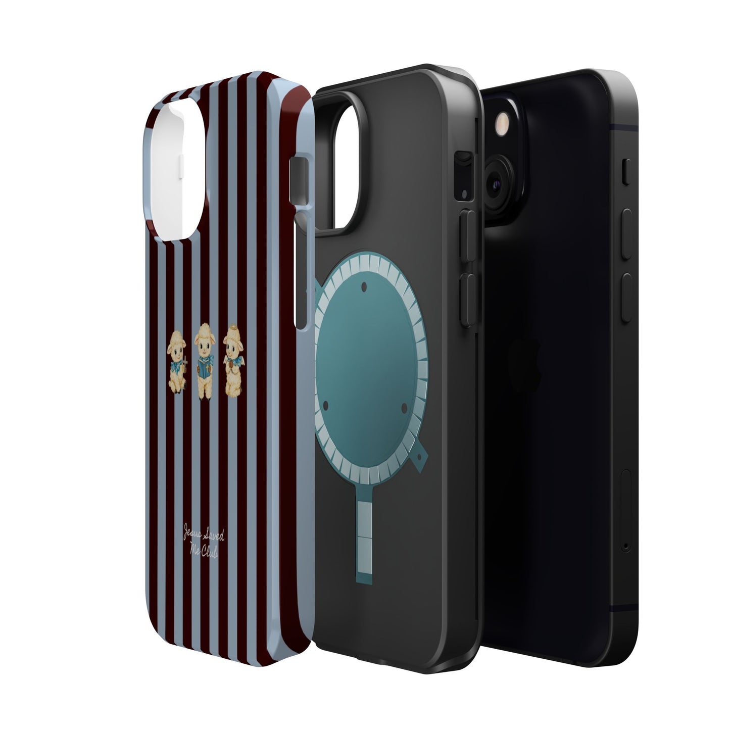 Christian Phone Case – 3 Little Lambs Brown Stripe MagSafe Case