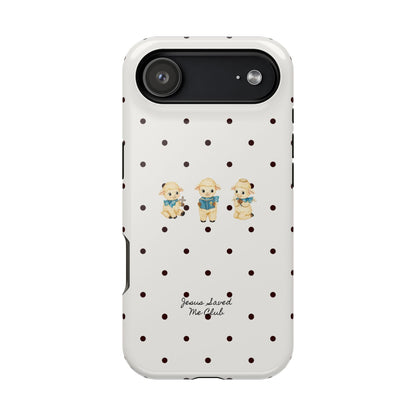 Christian Phone Case – 3 Little Lambs Black Polka Dot MagSafe Case