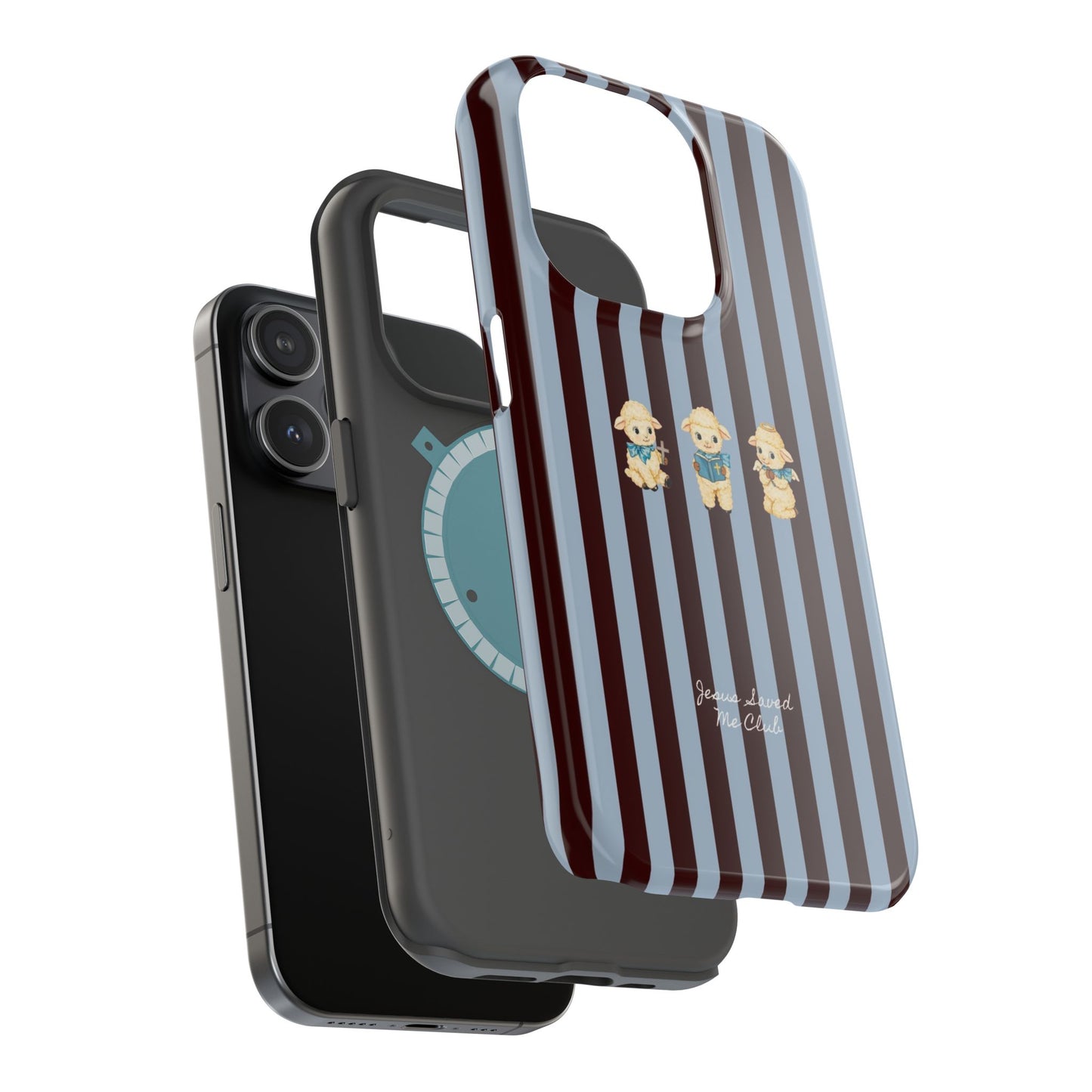 Christian Phone Case – 3 Little Lambs Brown Stripe MagSafe Case