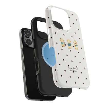 Christian Phone Case – 3 Little Lambs Black Polka Dot MagSafe Case