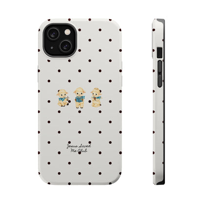 Christian Phone Case – 3 Little Lambs Black Polka Dot MagSafe Case