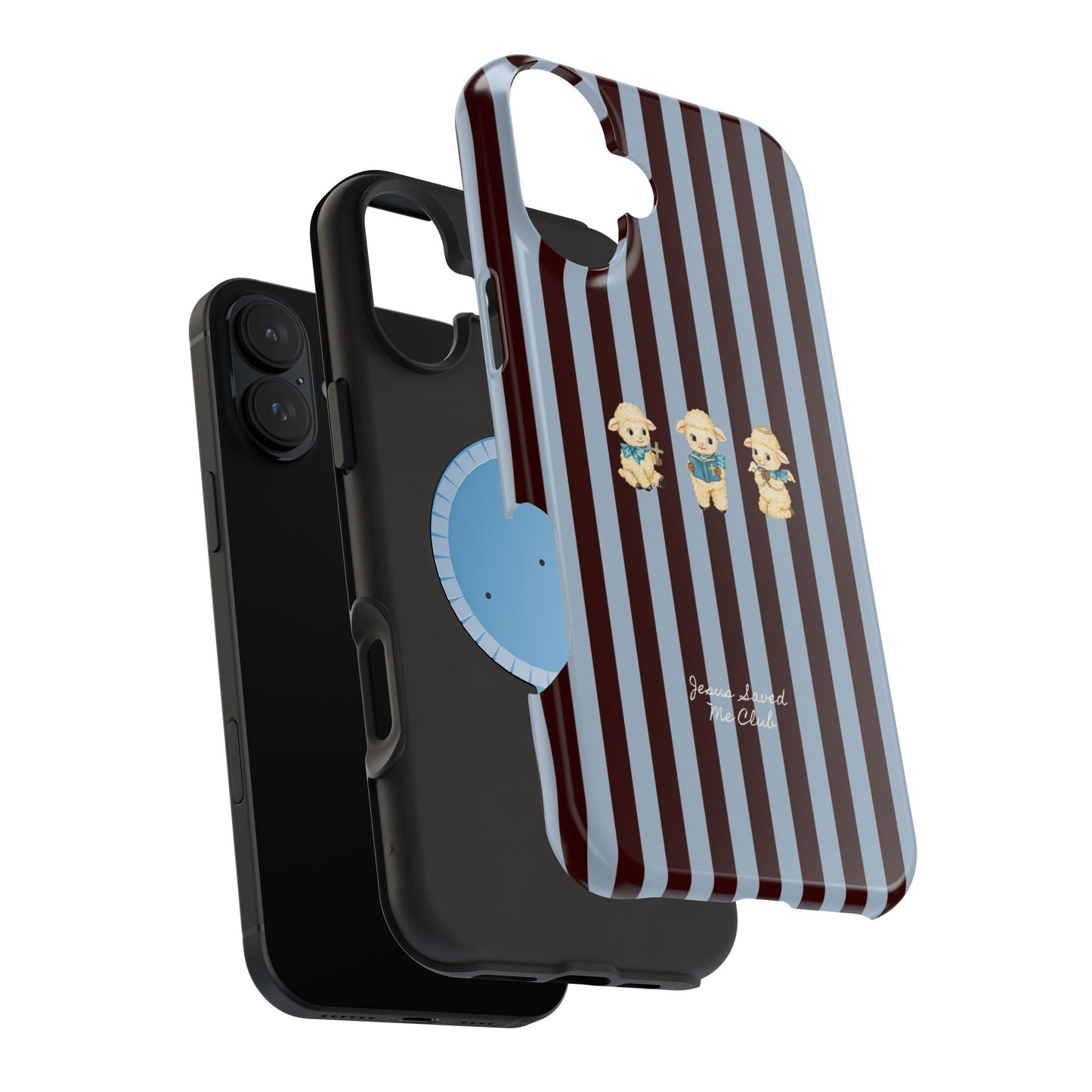 Christian Phone Case – 3 Little Lambs Brown Stripe MagSafe Case