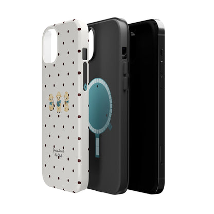 Christian Phone Case – 3 Little Lambs Black Polka Dot MagSafe Case