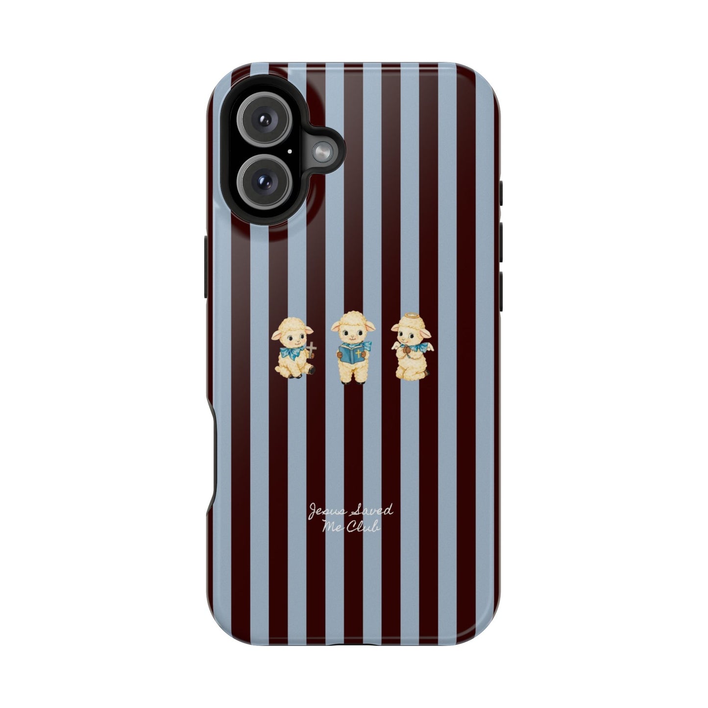 Christian Phone Case – 3 Little Lambs Brown Stripe MagSafe Case