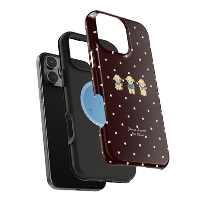 Christian Phone Case – 3 Little Lambs Baby Pink Polka Dot MagSafe Case