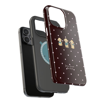Christian Phone Case – 3 Little Lambs Baby Pink Polka Dot MagSafe Case