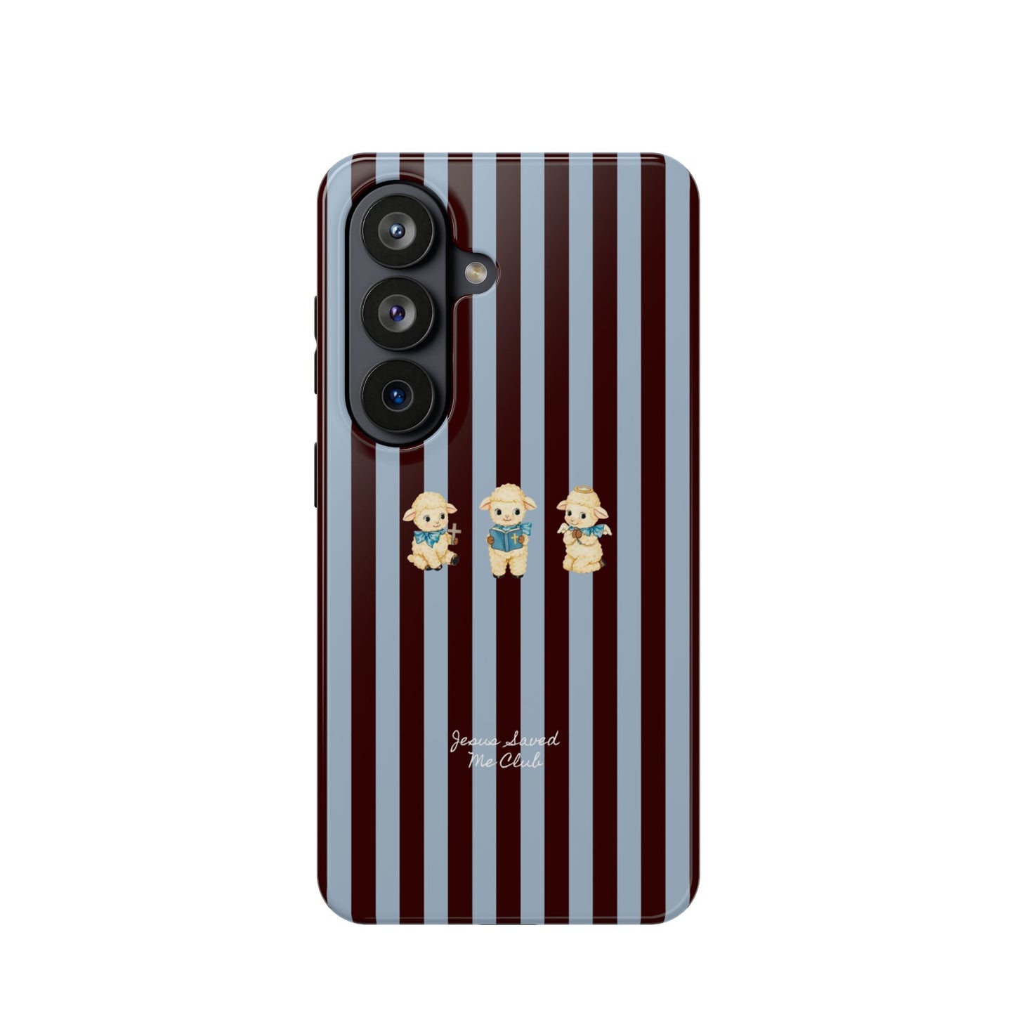 Christian Phone Case – 3 Little Lambs Brown Stripe MagSafe Case
