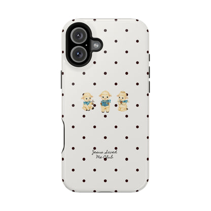 Christian Phone Case – 3 Little Lambs Black Polka Dot MagSafe Case