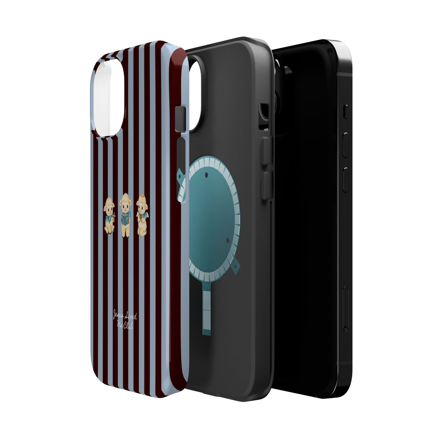 Christian Phone Case – 3 Little Lambs Brown Stripe MagSafe Case