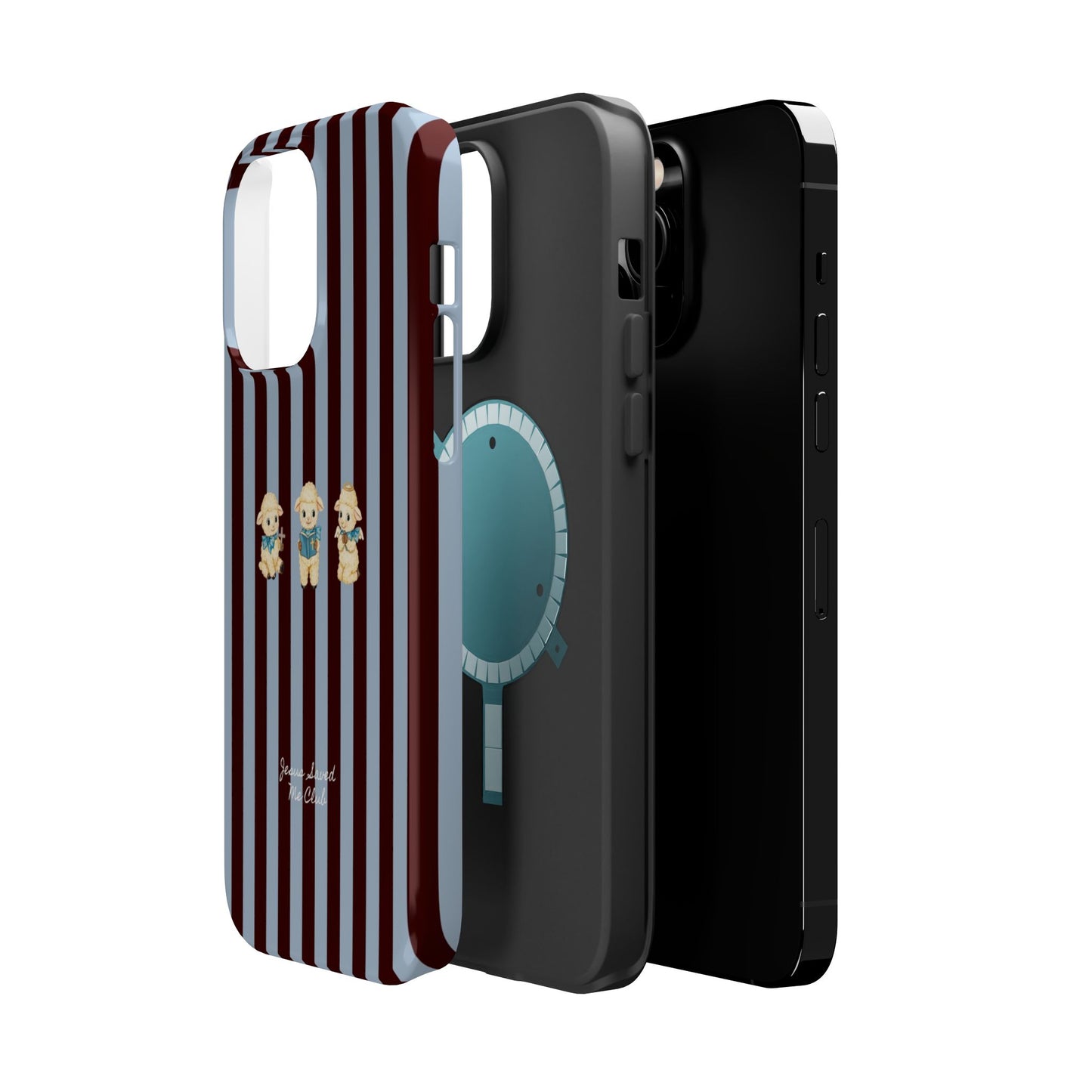 Christian Phone Case – 3 Little Lambs Brown Stripe MagSafe Case