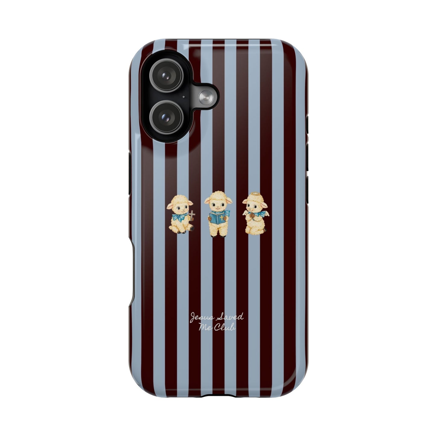 Christian Phone Case – 3 Little Lambs Brown Stripe MagSafe Case