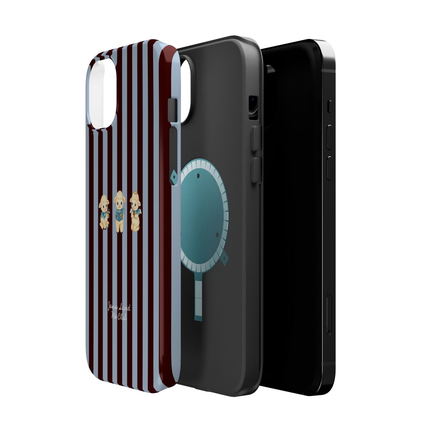 Christian Phone Case – 3 Little Lambs Brown Stripe MagSafe Case