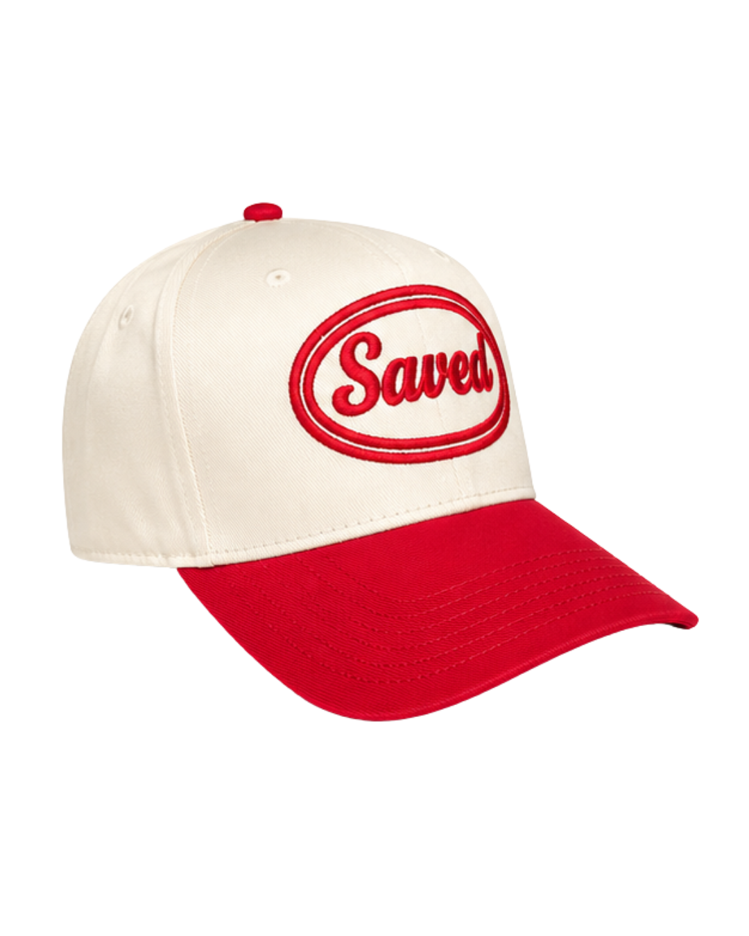 Saved Baseball Cap: Red Two-Tone