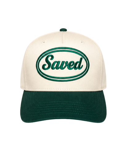 Saved Baseball Cap: Green Two-Tone