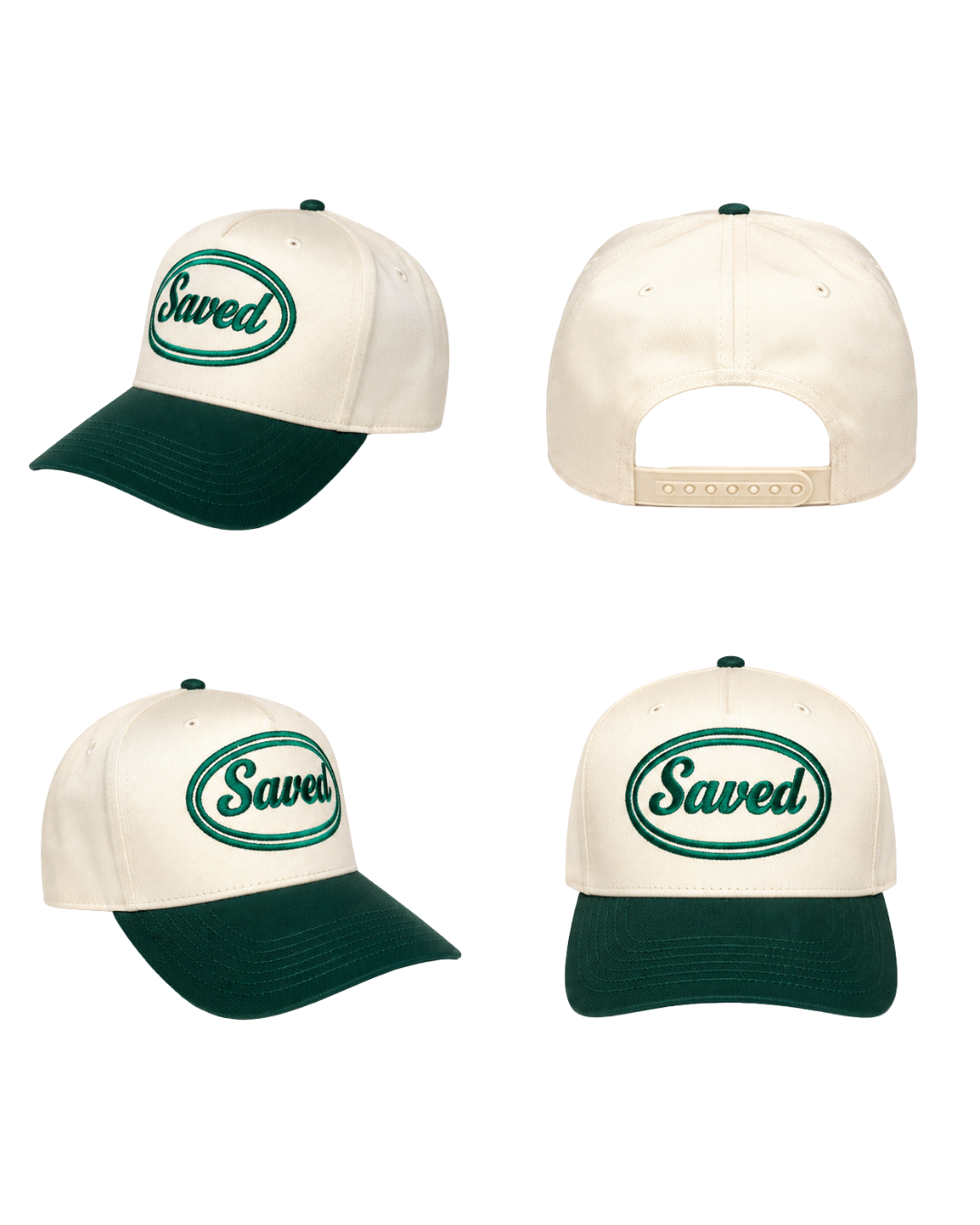 Saved Baseball Cap: Green Two-Tone