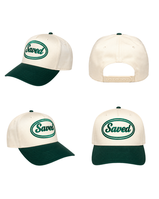 Saved Baseball Cap: Green Two-Tone