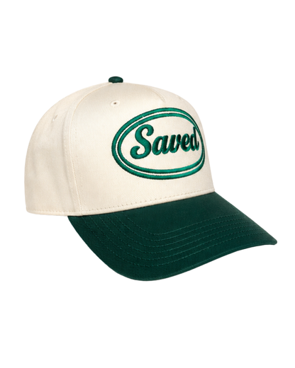 Saved Baseball Cap: Green Two-Tone
