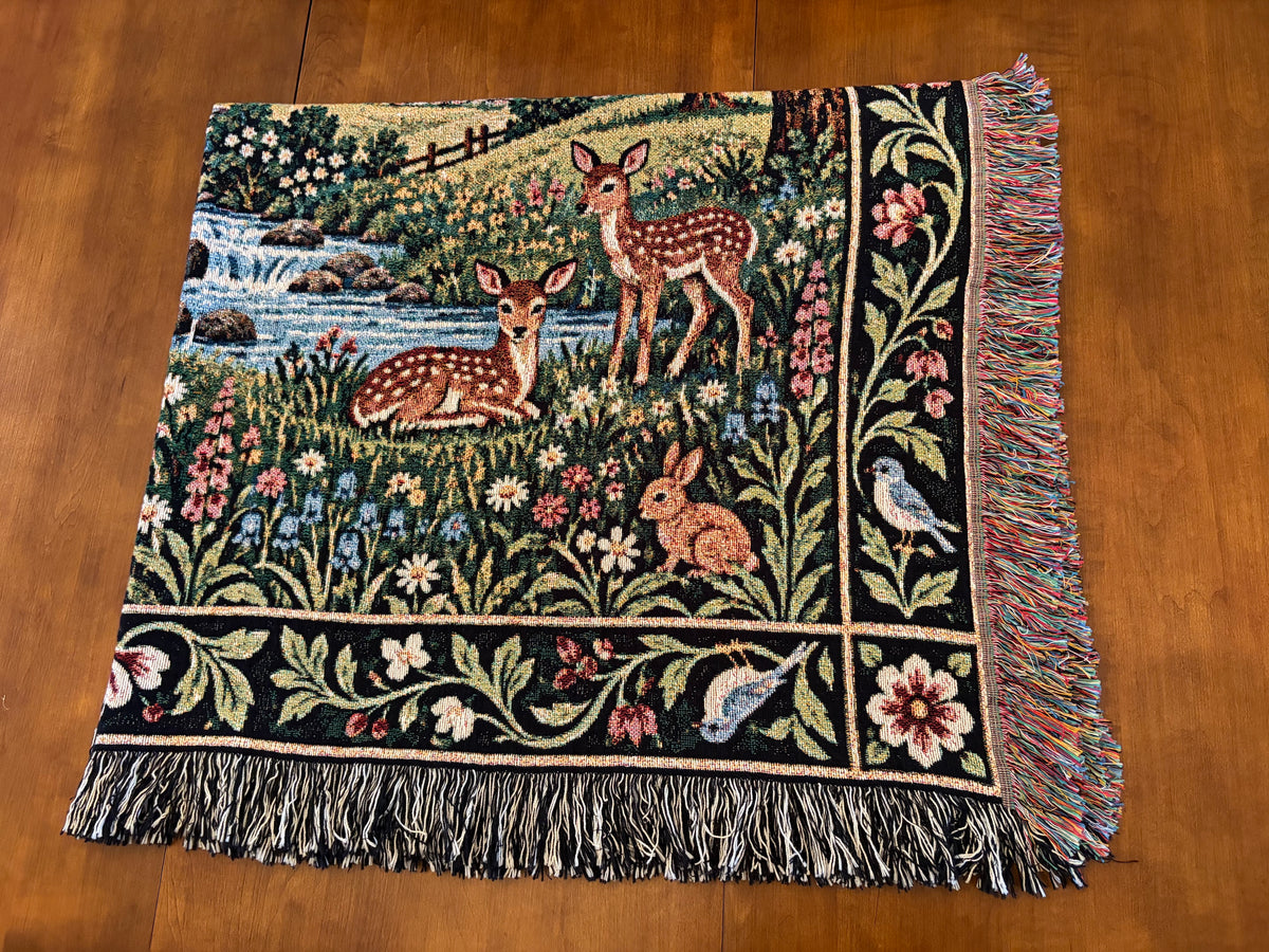 Green Pastures Woven Blanket