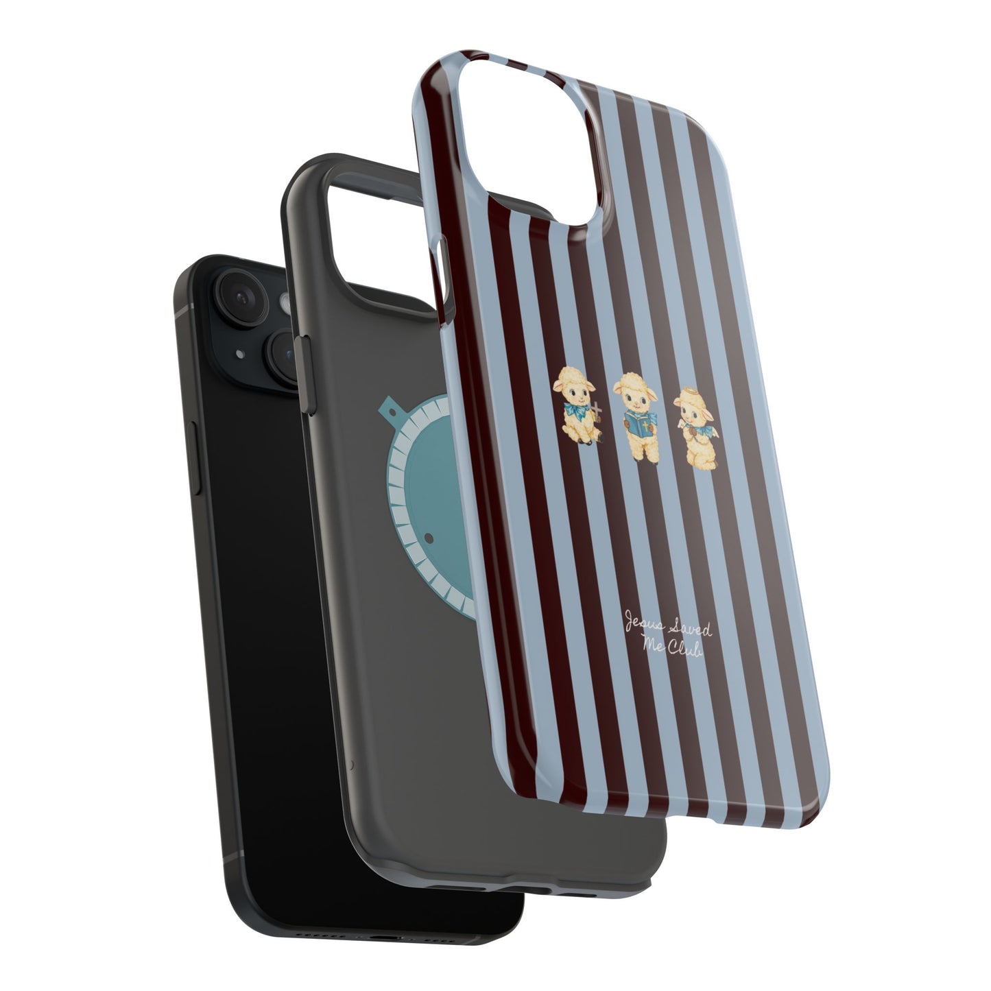 Christian Phone Case – 3 Little Lambs Brown Stripe MagSafe Case
