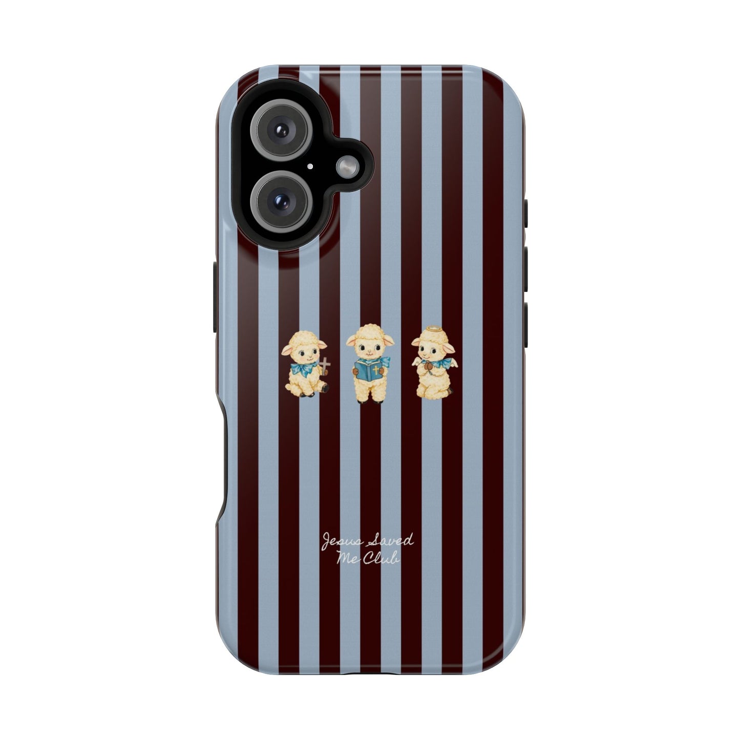 Christian Phone Case – 3 Little Lambs Brown Stripe MagSafe Case