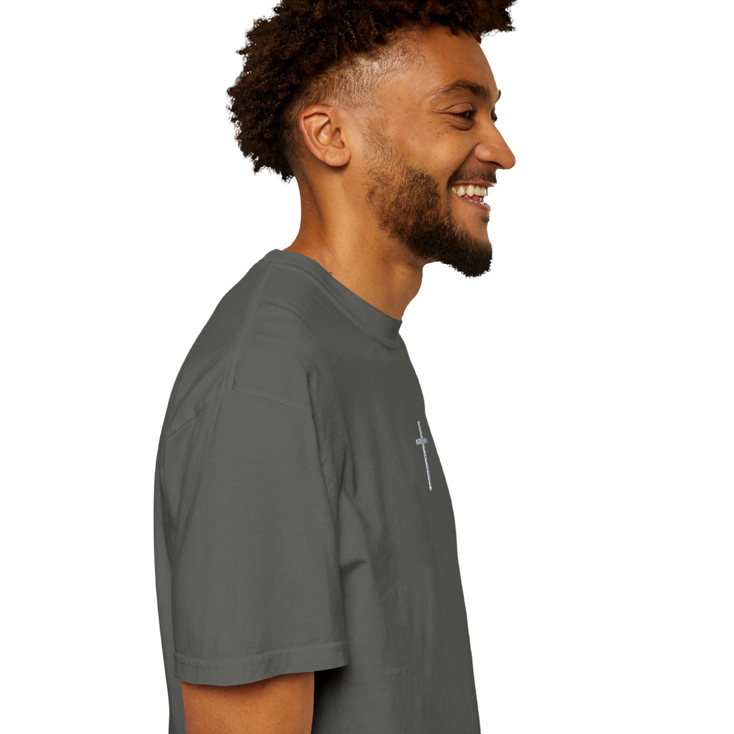 Silver Embroidered Cross T-Shirt