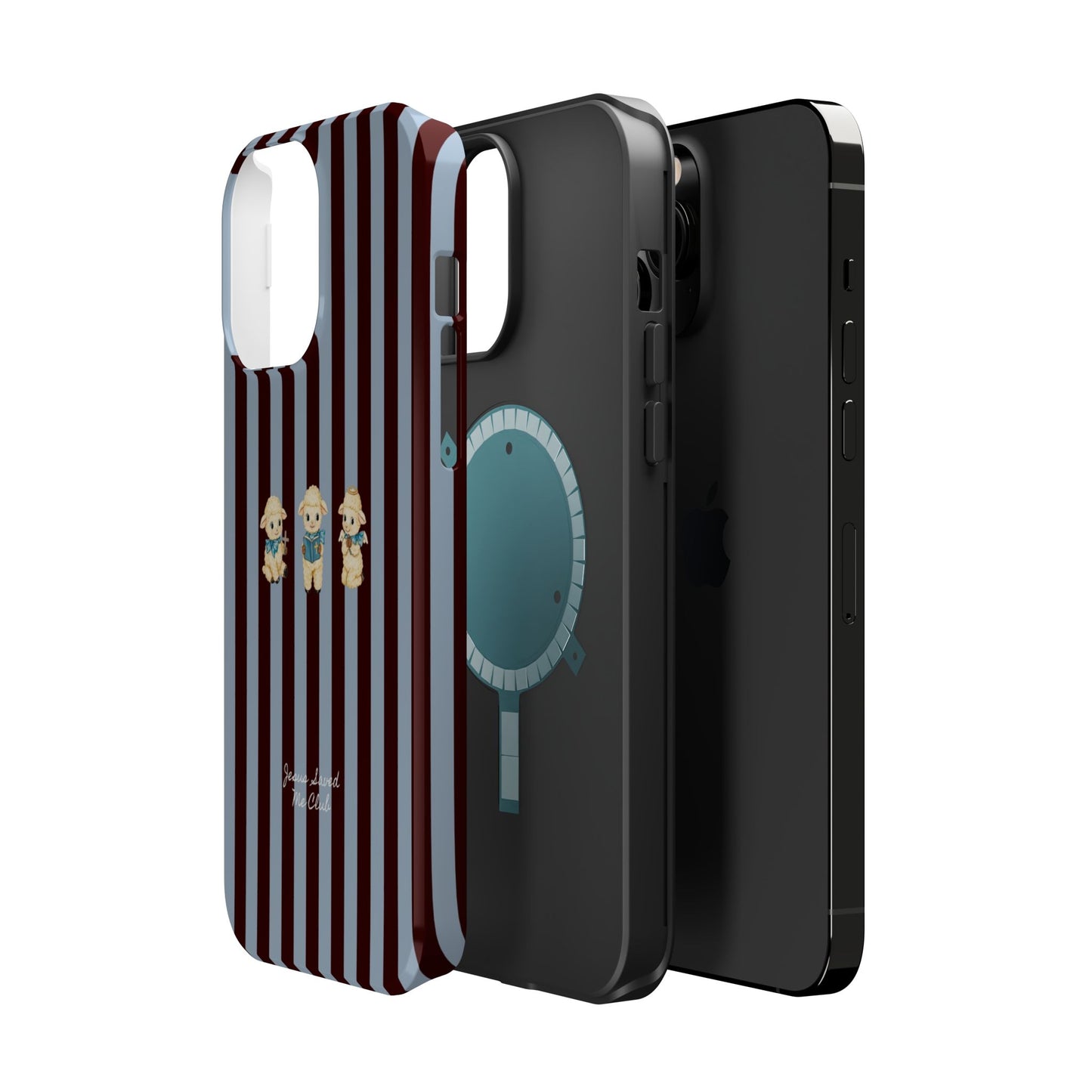 Christian Phone Case – 3 Little Lambs Brown Stripe MagSafe Case