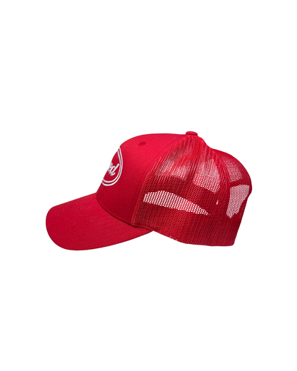 Saved Trucker Hat: White Stitch