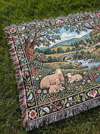 Green Pastures Woven Blanket