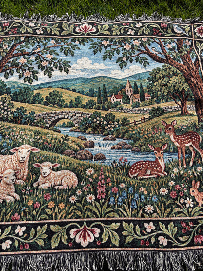 Green Pastures Woven Blanket