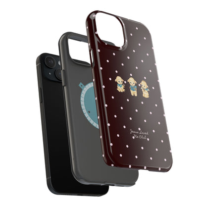 Christian Phone Case – 3 Little Lambs Baby Pink Polka Dot MagSafe Case