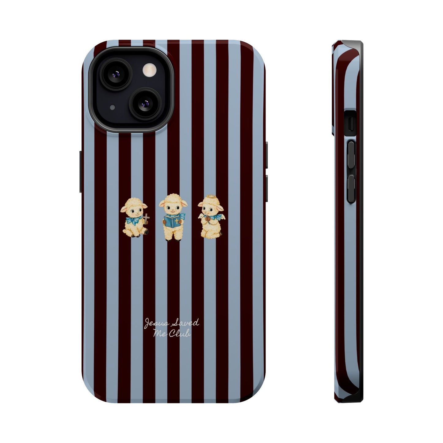 Christian Phone Case – 3 Little Lambs Brown Stripe MagSafe Case