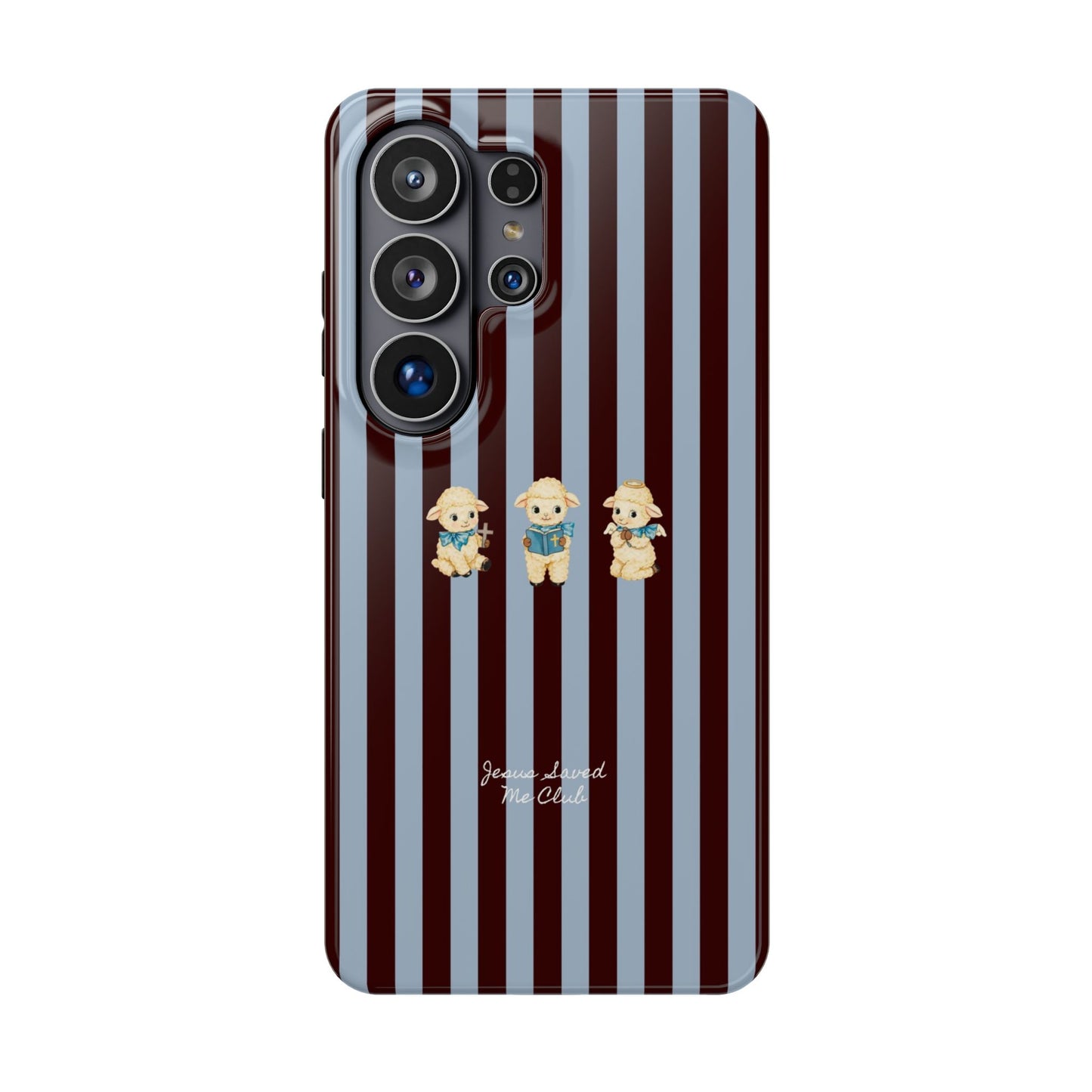 Christian Phone Case – 3 Little Lambs Brown Stripe MagSafe Case