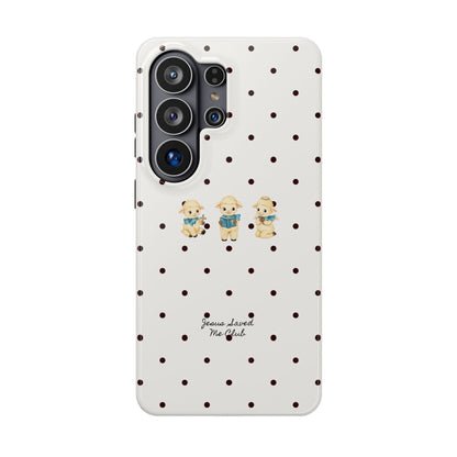 Christian Phone Case – 3 Little Lambs Black Polka Dot MagSafe Case