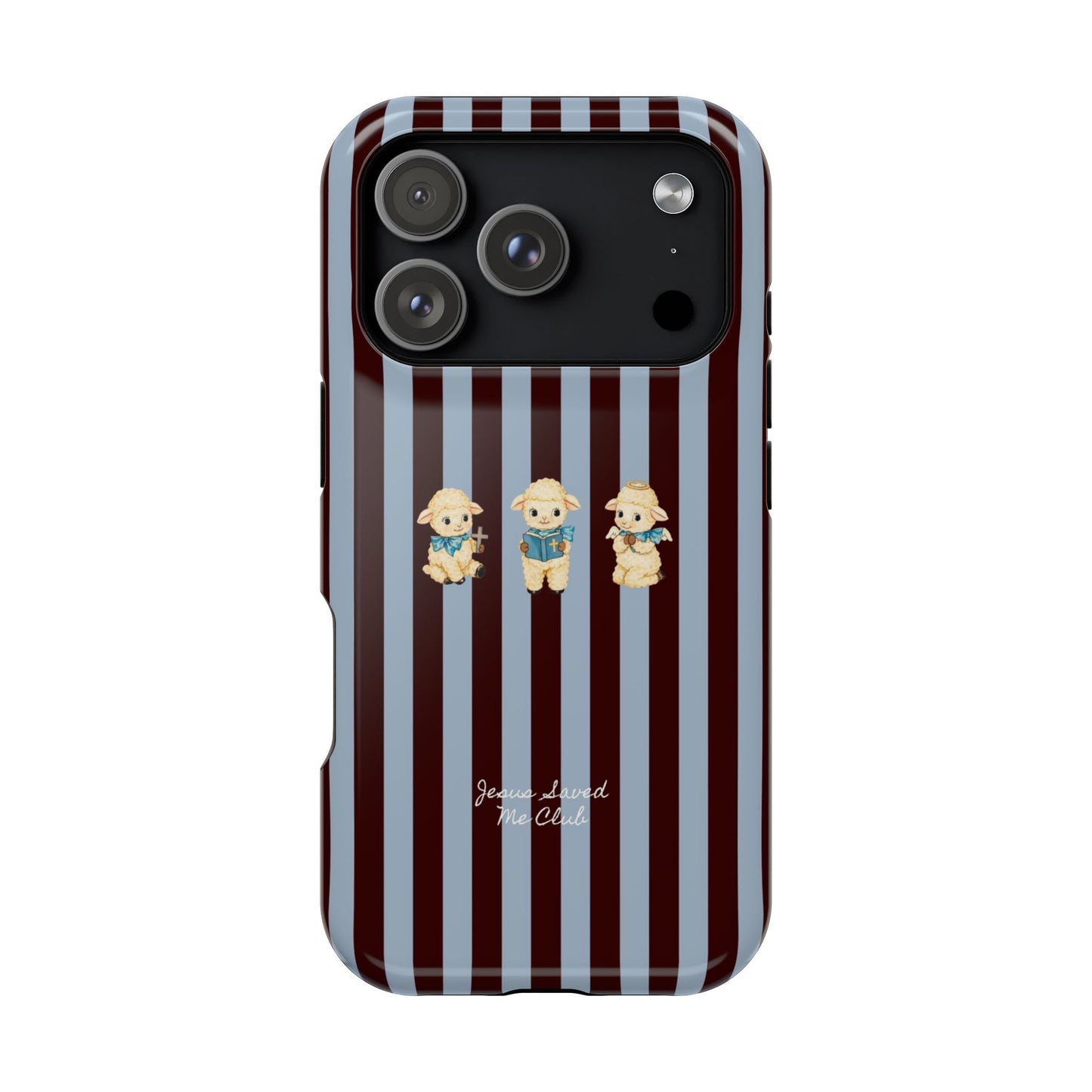 Christian Phone Case – 3 Little Lambs Brown Stripe MagSafe Case