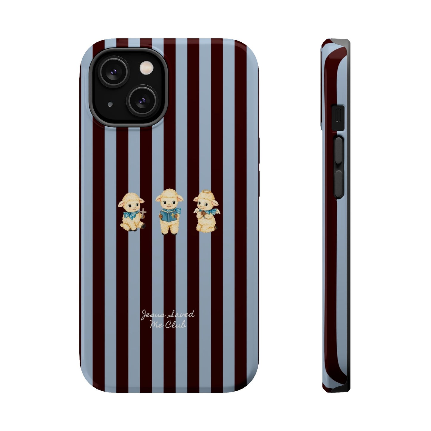 Christian Phone Case – 3 Little Lambs Brown Stripe MagSafe Case