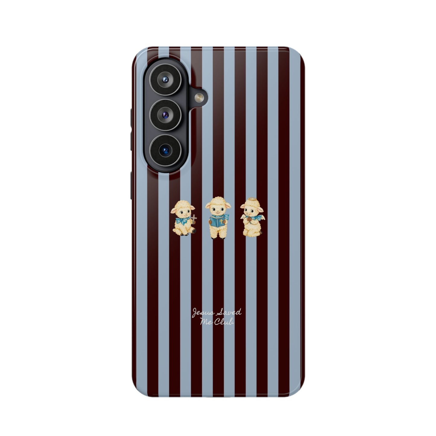 Christian Phone Case – 3 Little Lambs Brown Stripe MagSafe Case