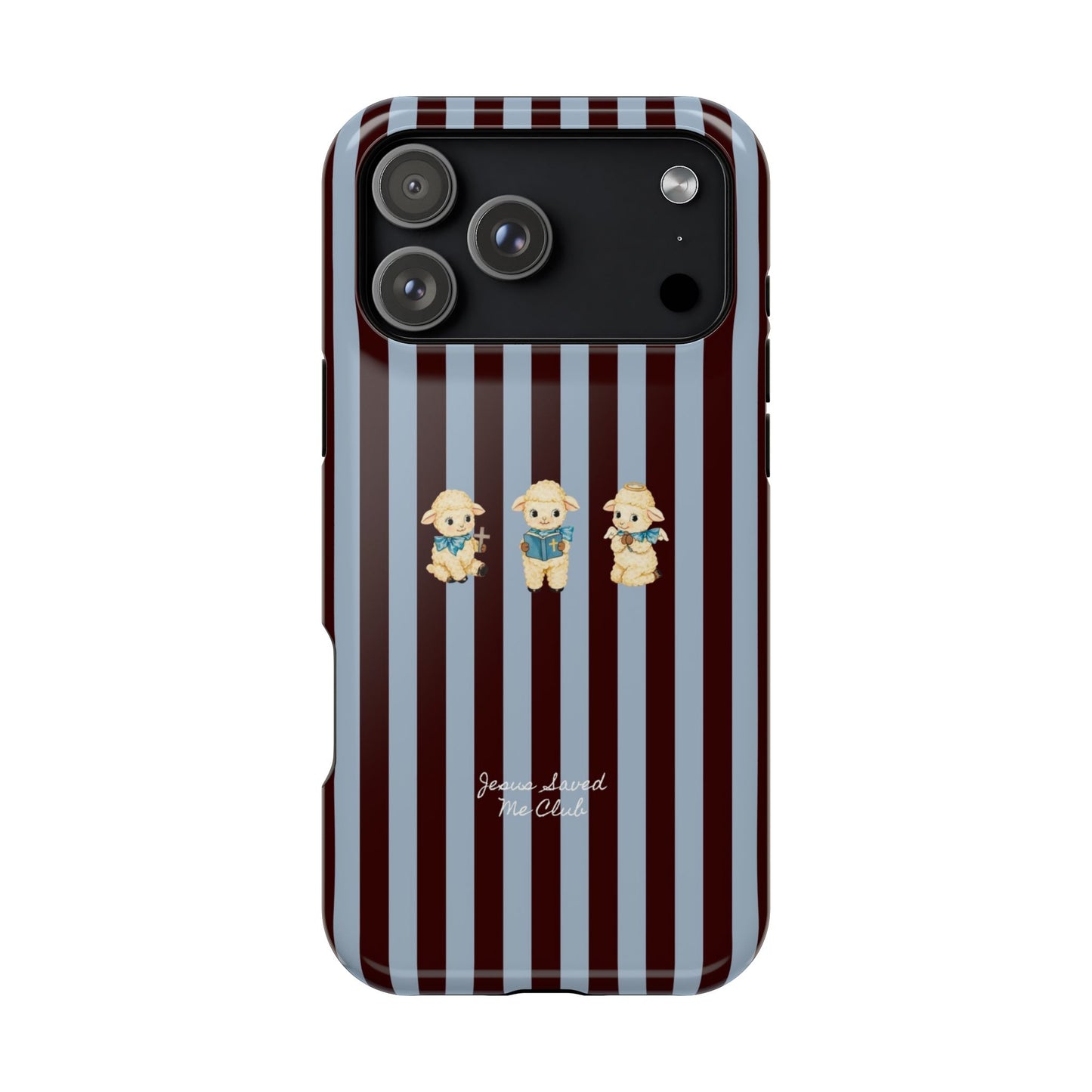 Christian Phone Case – 3 Little Lambs Brown Stripe MagSafe Case