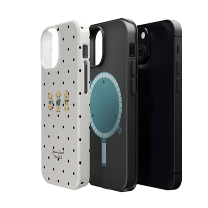 Christian Phone Case – 3 Little Lambs Black Polka Dot MagSafe Case