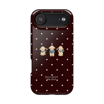 Christian Phone Case – 3 Little Lambs Baby Pink Polka Dot MagSafe Case