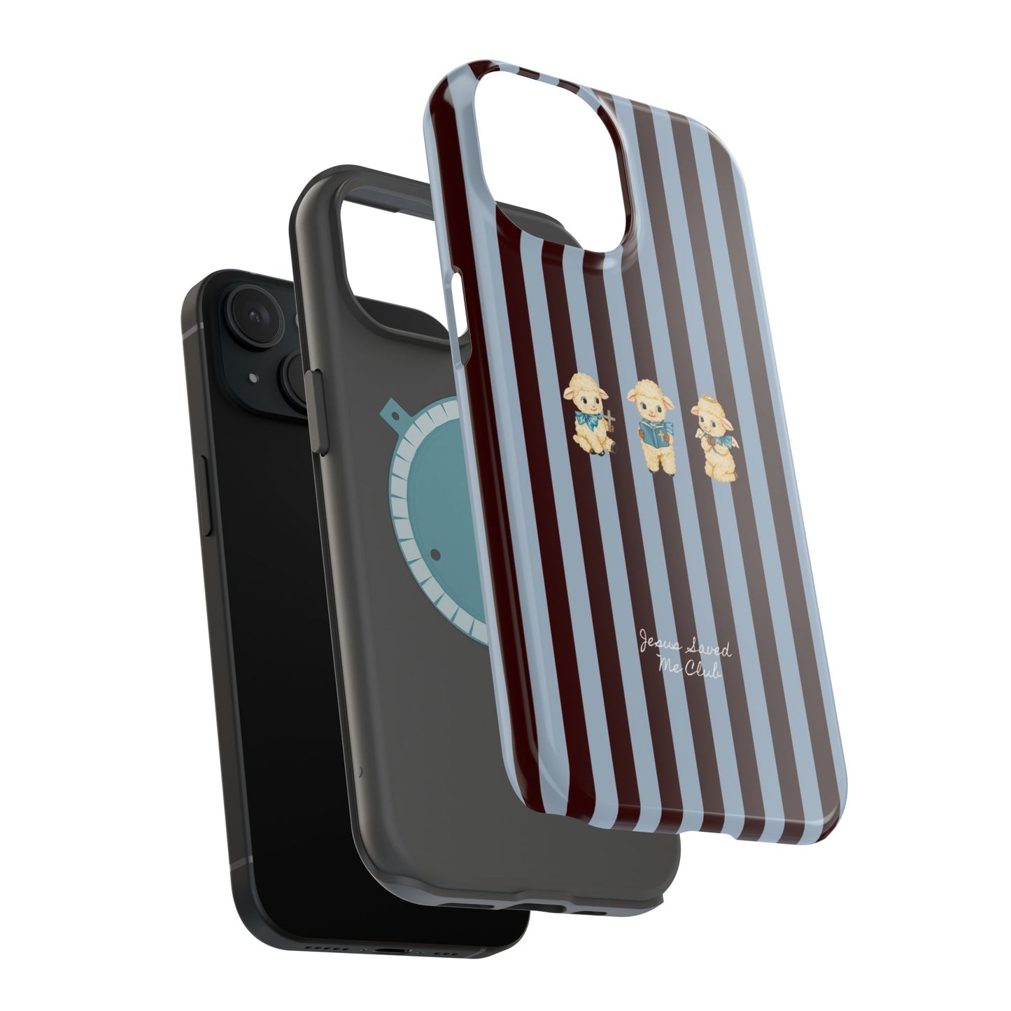 Christian Phone Case – 3 Little Lambs Brown Stripe MagSafe Case