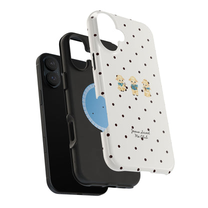 Christian Phone Case – 3 Little Lambs Black Polka Dot MagSafe Case