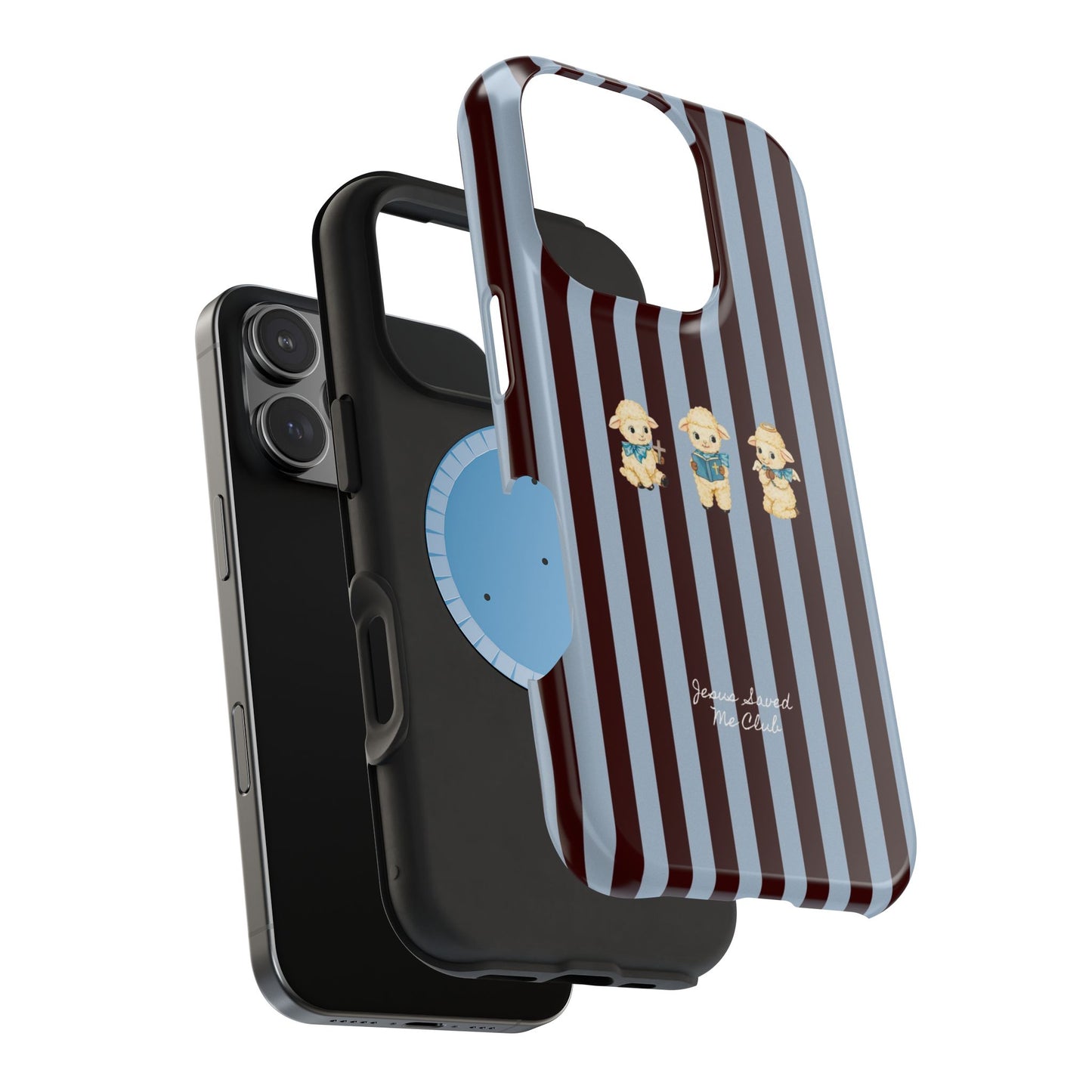 Christian Phone Case – 3 Little Lambs Brown Stripe MagSafe Case