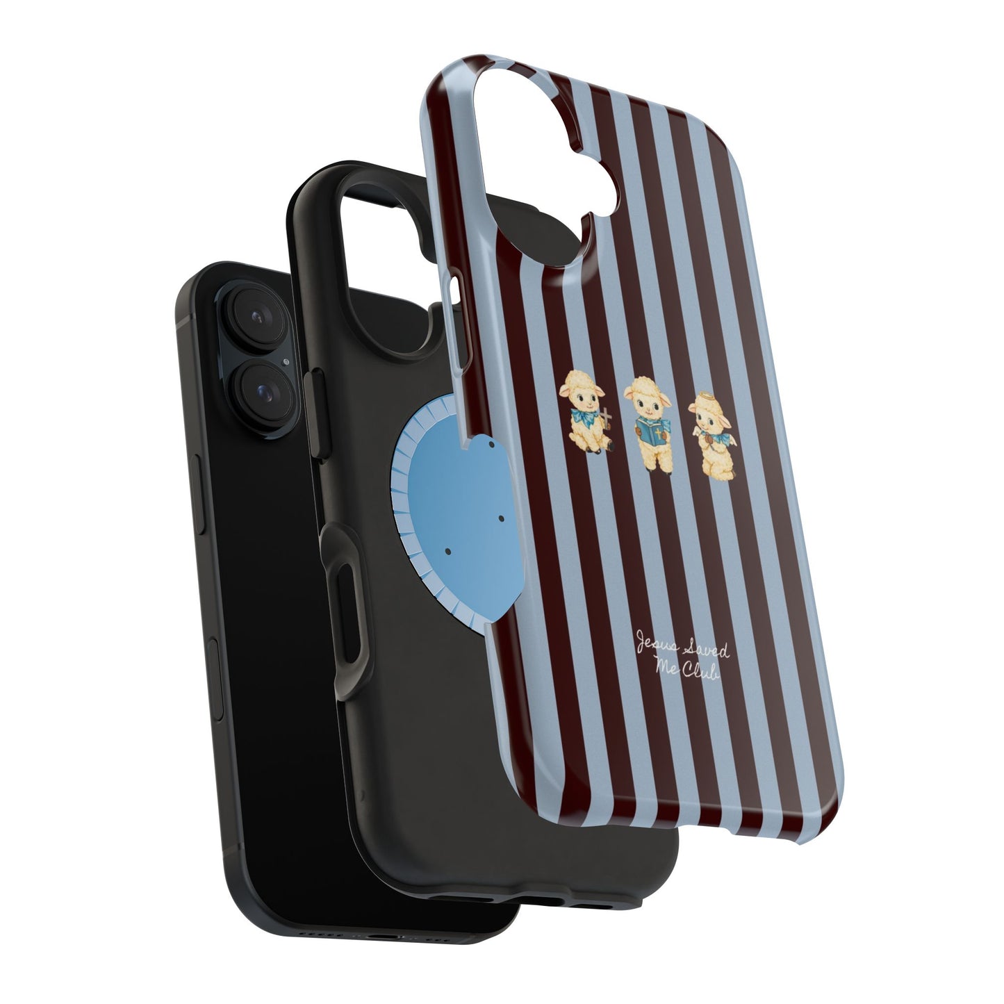 Christian Phone Case – 3 Little Lambs Brown Stripe MagSafe Case