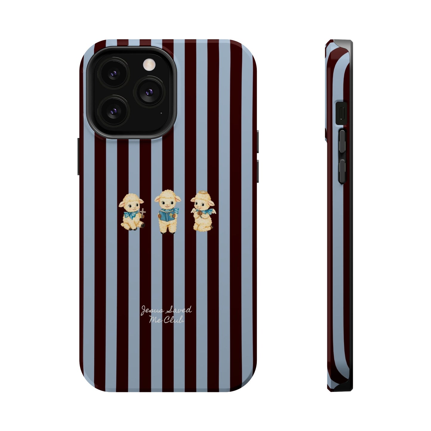 Christian Phone Case – 3 Little Lambs Brown Stripe MagSafe Case